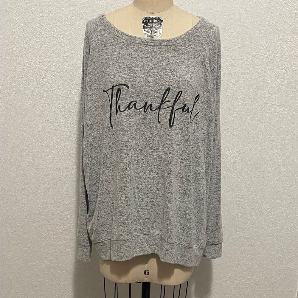 Thankful Gray Long Sleeve Tee